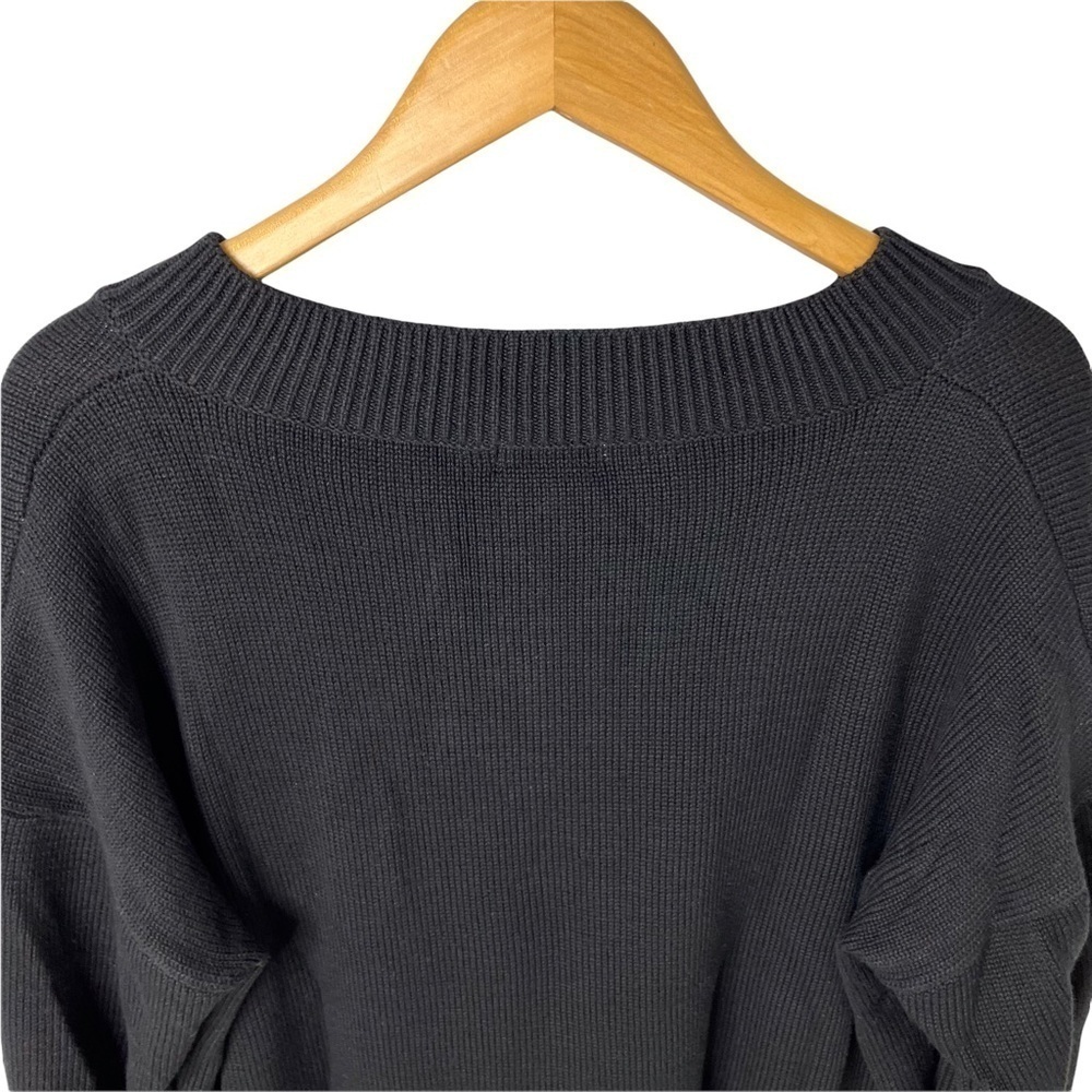 Larkin V Neck Sweater Star Print Navy Blue Size Large Long Sleeve G0091 - Picture 4 of 7